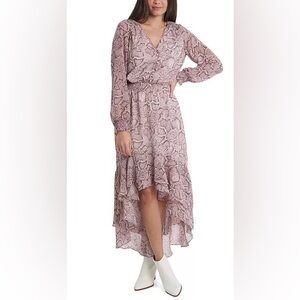 STATE Pink and White High Low Dress